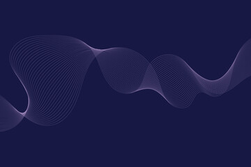 Abstract blue, white wavy smooth element swoosh speed wave modern stream curve and technology lines on transparent background. Thin line wavy abstract vector background. Curve wave seamless pattern