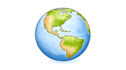Naklejka premium Pixel Art Globe Earth Illustration in Green, Brown, and Blue