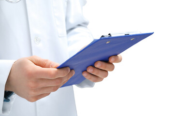On World Doctor's Day, a doctor preps for patient care with professional focus, isolated on white, PNG