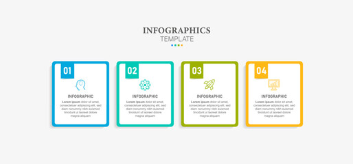 Presentation business infographic template vector with 4 options and icons