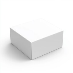 Blank white square box mockup on white background