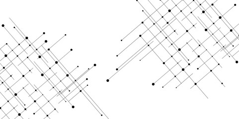 Vector creative idea of modern design with abstract geometric background. Dark black vector background with straight lines. Horizontal template with chaotic lines. Abstract line or strokes with dots. © Azadur