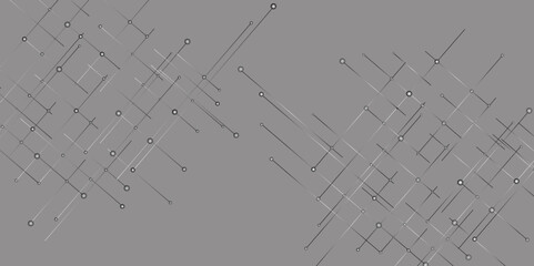 Vector creative idea of modern design with abstract geometric background. Dark black vector background with straight lines. Horizontal template with chaotic lines. Abstract line or strokes with dots.