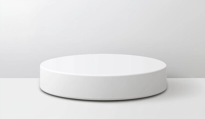 White round pedestal on white background