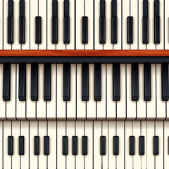 Naklejka premium Piano keyboard seamless. Top view. Realistic detailed shaded piano keys. Simple beautiful design. Musical background. Music instrument. Flat style vector illustration.