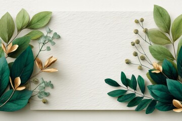 Elegant Floral Greenery Frame for Creative Design and Background Use in Marketing Materials