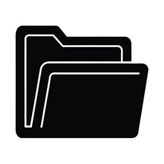 project folder stencil icon silhouette vector illustration