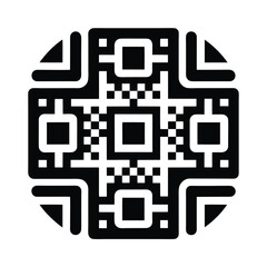 qr code stencil icon silhouette vector illustration
