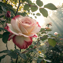 high angle view of rose flower