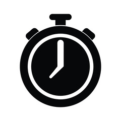 stopwatch timer stencil icon silhouette vector illustration