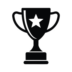 trophy reward stencil icon silhouette vector illustration