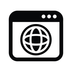 web browser tab stencil icon silhouette vector illustration