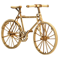 Fototapeta premium Bamboo Bicycle Model Isolated on White Background