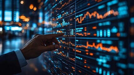 advanced financial data analysis with digital stock market charts