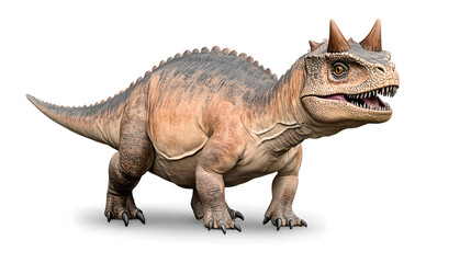 Obraz premium Detailed Digital Illustration of a Small Horned Dinosaur