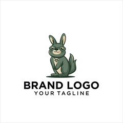 rabbit cartoon logo vector
