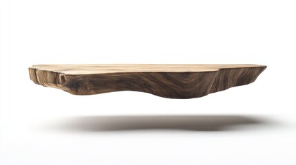 Floating wooden slab shelf