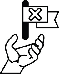 Fototapeta premium hand holding a X flag
