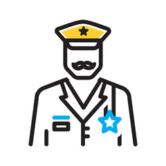 Vector multi color icon for Veteran