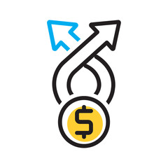 Vector multi color icon for Budget discrepancies