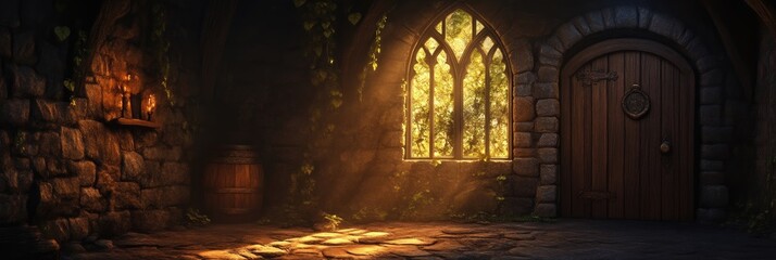 Ancient Stone Chamber with Sunlight