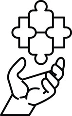 hand holding a puzzle piece