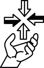Fototapeta premium hand is holding a four pointed arrow