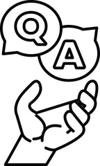 hand holding up a Q and A sign