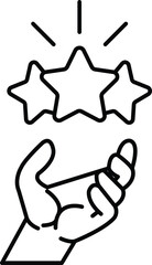 hand holding three stars in a row