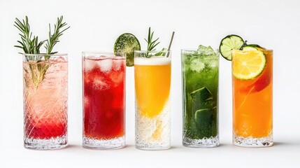 healthy vegetable cocktail, juice ,summer fresh juice collection isolated on white background ,Set of fruit and vegetable and berries juice on white background