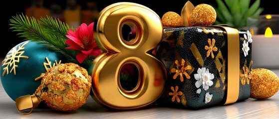 Christmas celebration gifts festive decor holiday environment close-up view seasonal concept