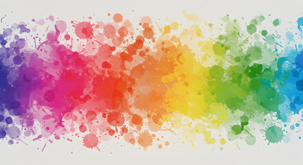 Fototapeta premium Vibrant Watercolor Splashes In Rainbow Spectrum On An Isolated White Backdrop