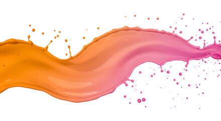 Obraz premium Dynamic Splash Of Vibrant Orange And Pink Paint On White Background
