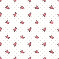A seamless pattern featuring delicate pink roses, perfect for adding a touch of elegance and romance to any design project. Ideal for textiles, wallpapers, and stationery