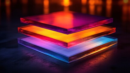 vibrant abstract acrylic sheets with neon lighting for creative backgrounds and art displays