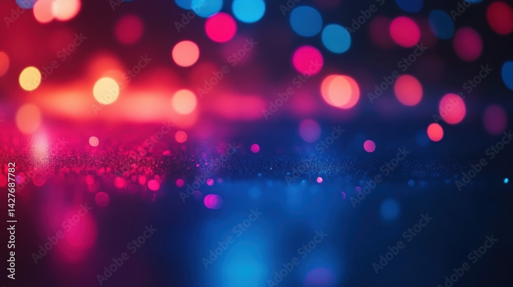 Poster vibrant bokeh lights create a dynamic, colorful scene