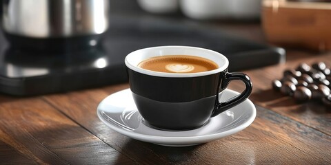 Obraz premium A bold espresso served in a small Italian-style cup.