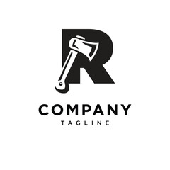 Letter R Axe Logo Icon Vector