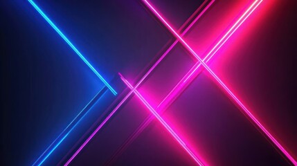 Obraz premium Abstract neon light lines intersecting