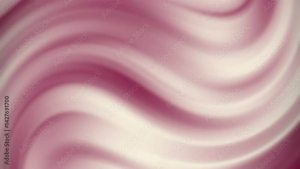Poster a soft, flowing abstract design featuring wavy patterns in shades of pink and cream, creating a calm