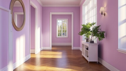 Modern classic apartment hallway. Stylish apartment. Cozy hallway interior. Apartment