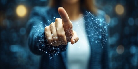 innovative technology and digital connectivity concept with touchscreen interaction