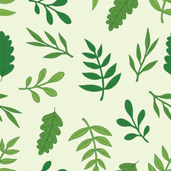 Foliage Vector Seamless Pattern Background for Surface Print Fabric Fashion Wrapping