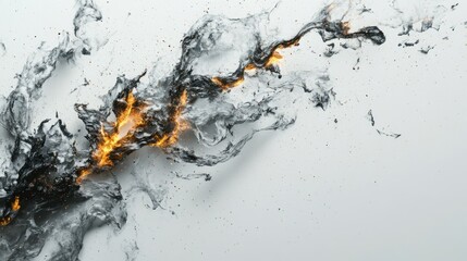 Obraz premium Abstract liquid explosion, fire and water, dynamic motion