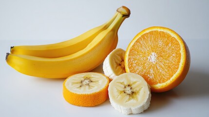 Banana slice isolated Cut bananas on white Set of banana slices on white background ,thin slicing different fruits on white background