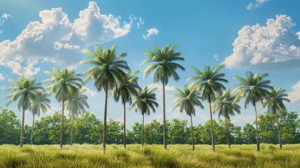 Sago field on sunny day. Sago field. Sago. Field 