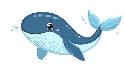 Obraz premium Cute cartoon whale illustration (2)