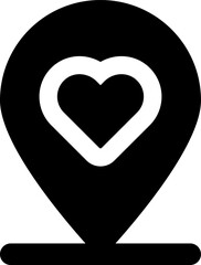 Rounded Filled Love pin Icon