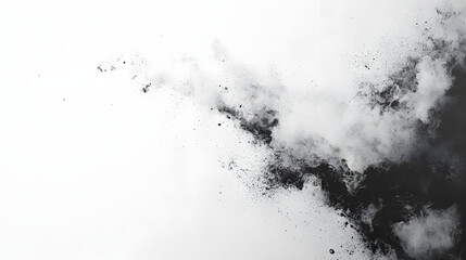 Obraz premium Dynamic black ink splash action on horizontal pure white background for art and design projects