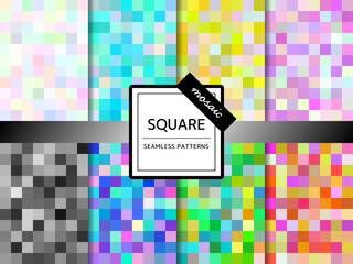 モザイクのシームレスパターンのセット 四角形